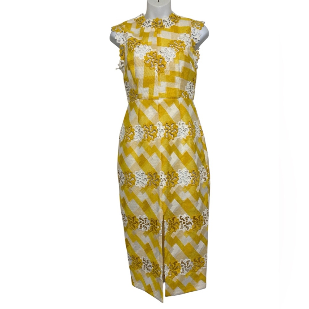 Aijek Arman Embroidered Shift Pencil Dress